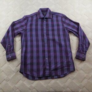 Charles Tyrwhitt Button Up Shirt Mens Medium Plaid Long Sleeve